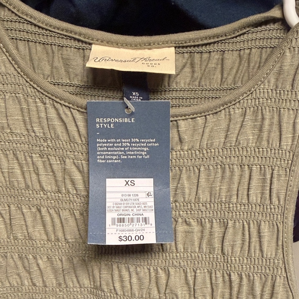 Universal Thread Mid Length Muted Olive Green Sle… - image 4